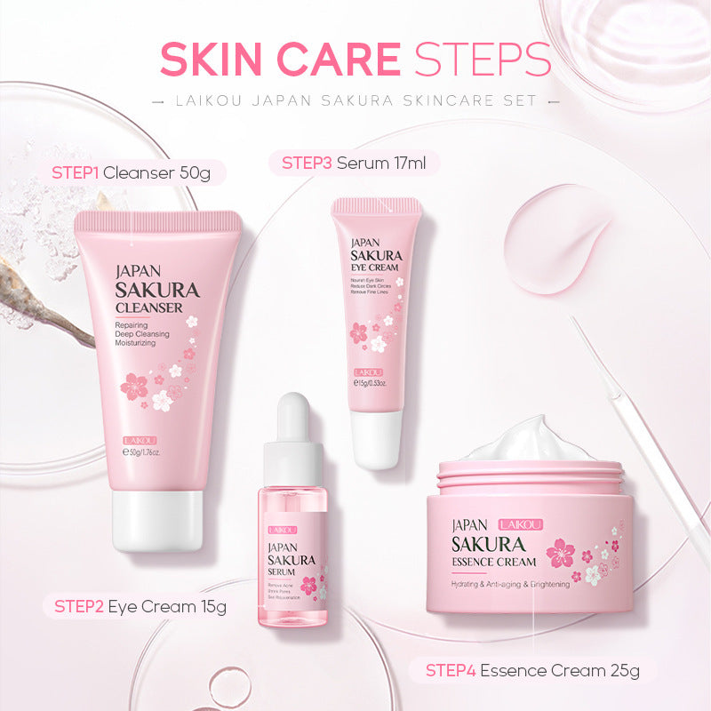 Sakura Skin Care Set Juego de 4 piezas Crema limpiadora para ojos Crema facial