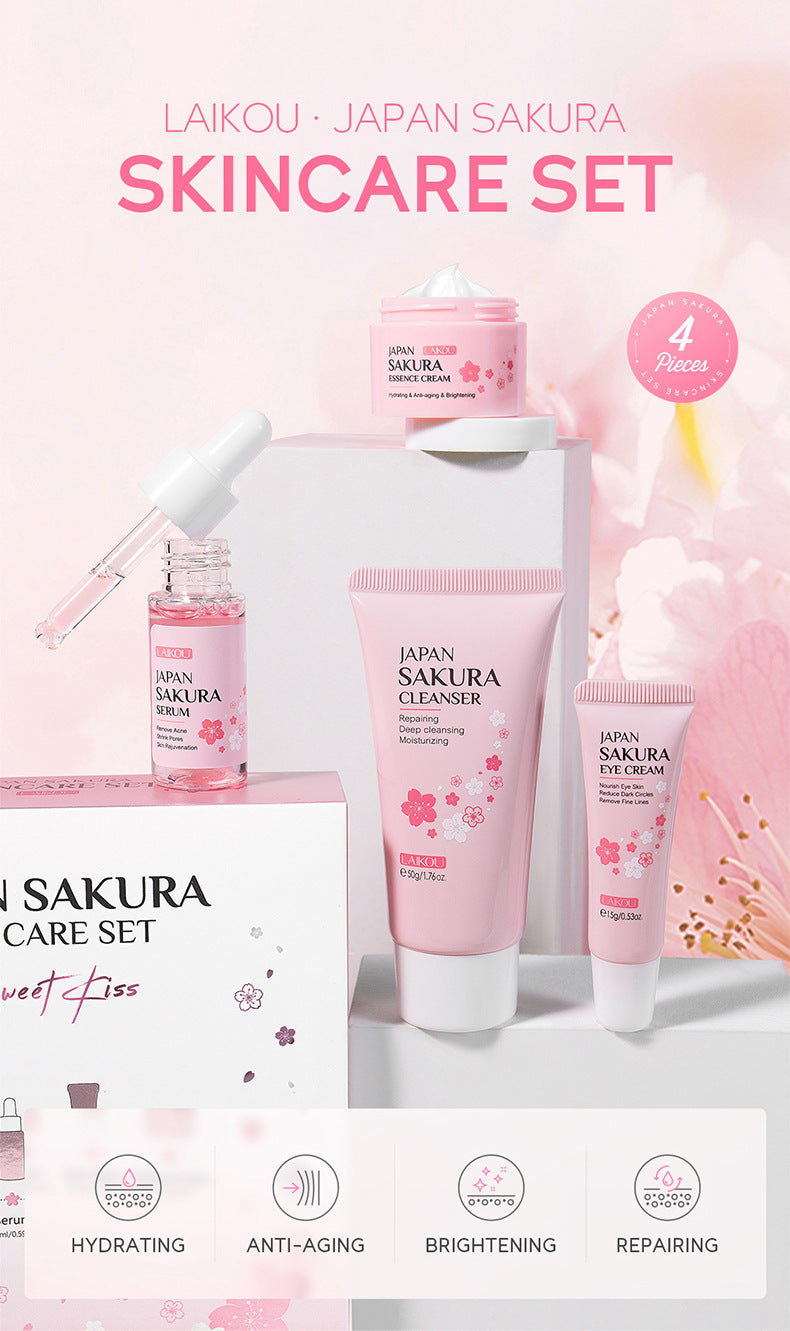 Sakura Skin Care Set Juego de 4 piezas Crema limpiadora para ojos Crema facial