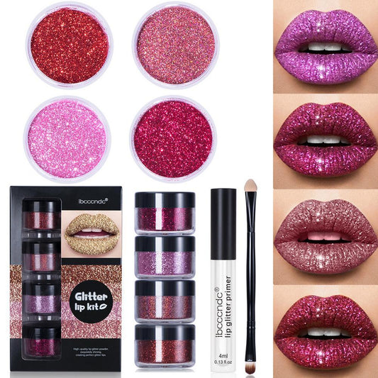 Kit de brillo de labios de larga duración con base para labios, maquillaje de labios