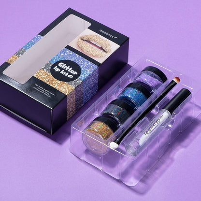 Kit de brillo de labios de larga duración con base para labios, maquillaje de labios